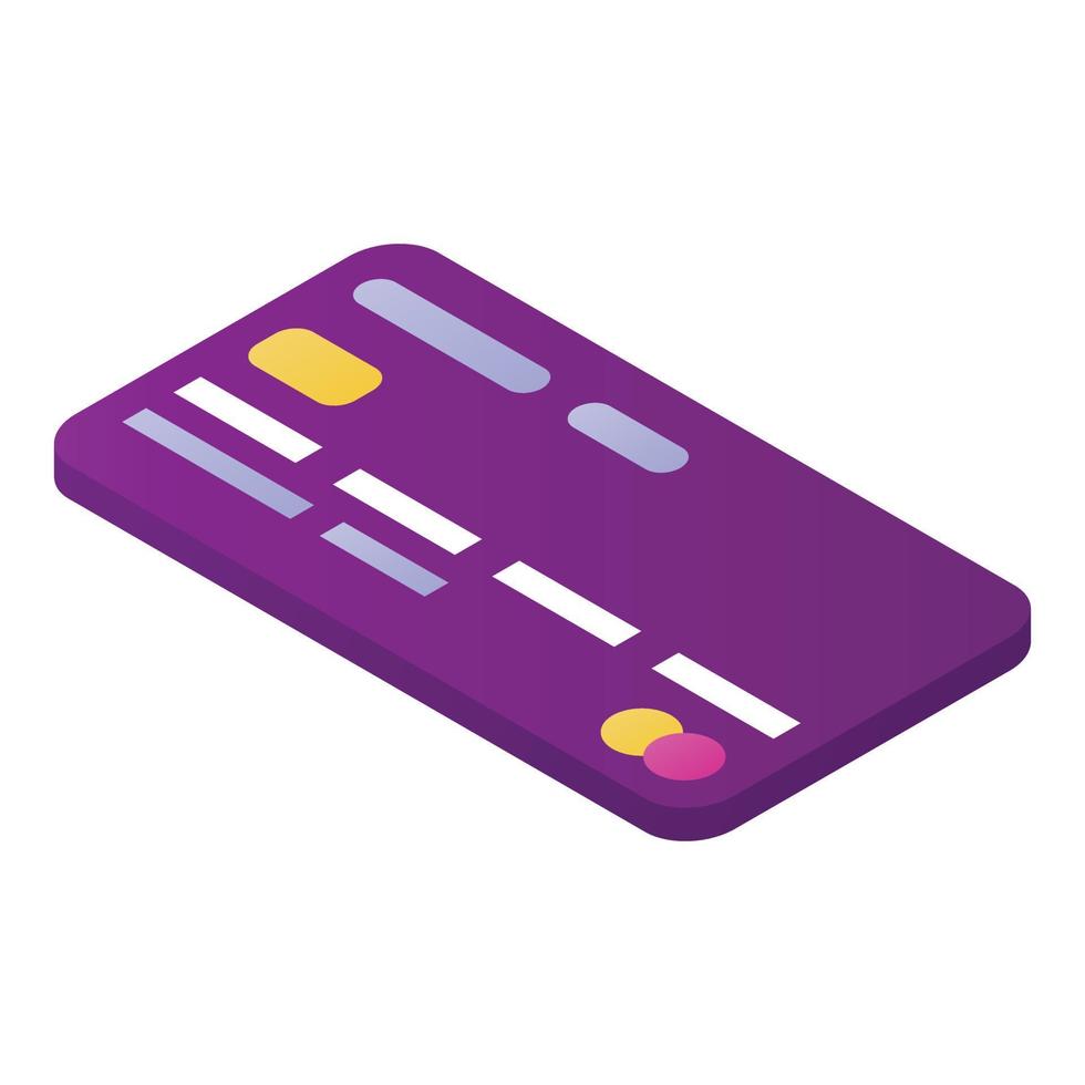 Credit card icon, isometric style vector