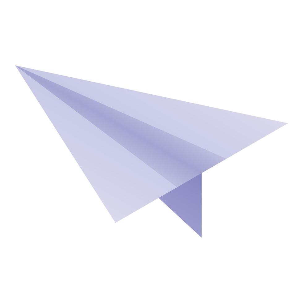 icono de avión de papel de cartón, estilo isométrico vector