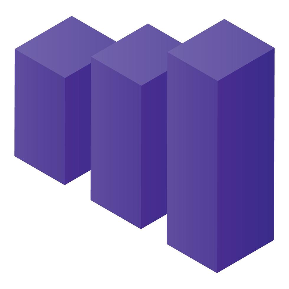Graphic bars icon, isometric style vector