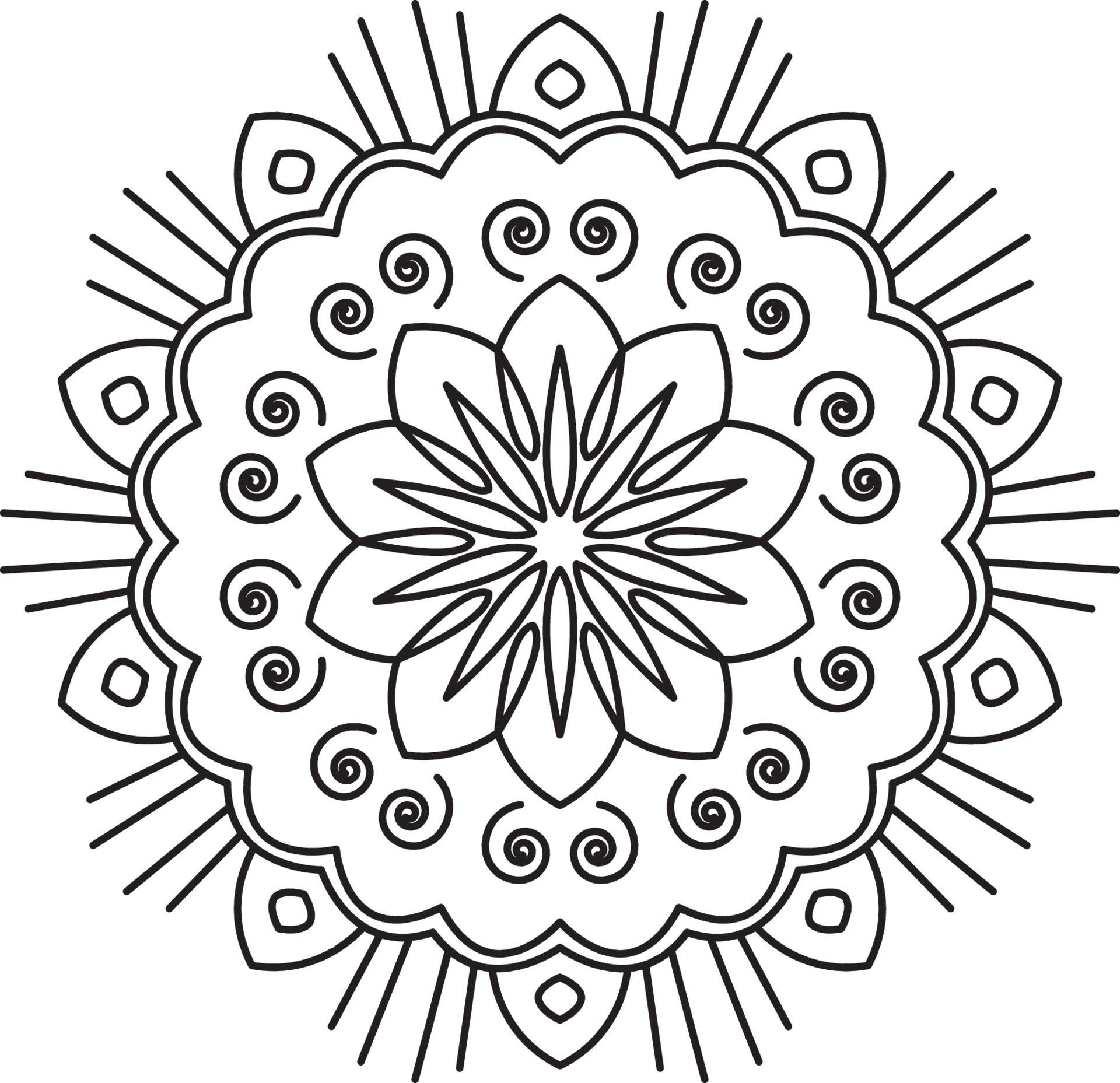 Mandala Coloring Page Graphic 15379583 - Mandala Coloring Page Graphic Free Vector 