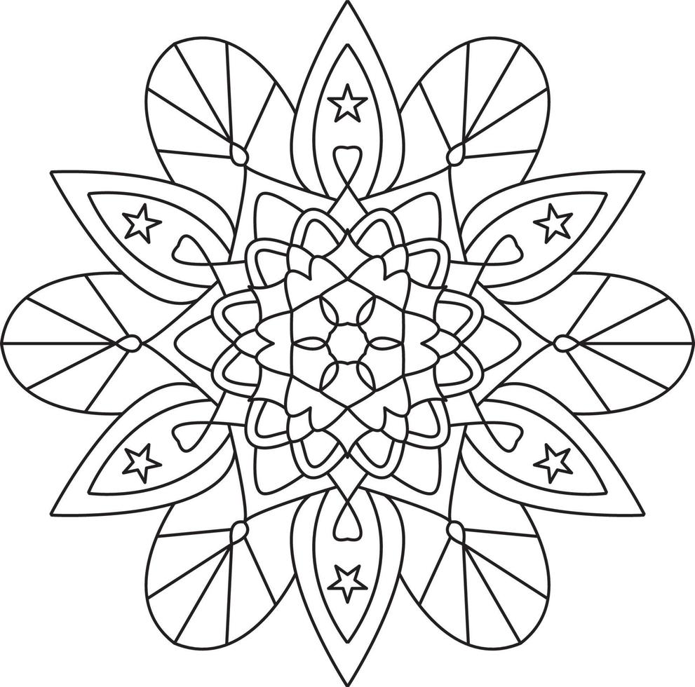 Mandala Coloring Page Graphic vector
