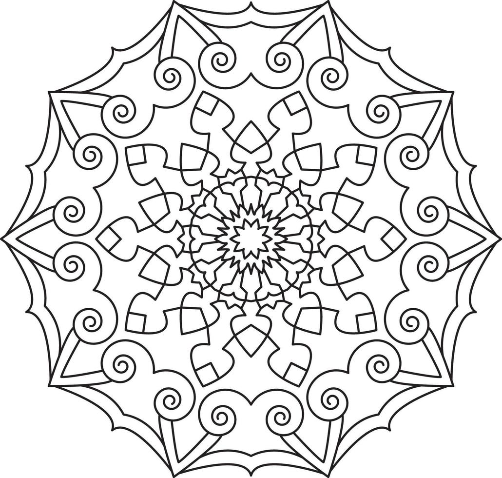 Mandala Coloring Page Graphic vector