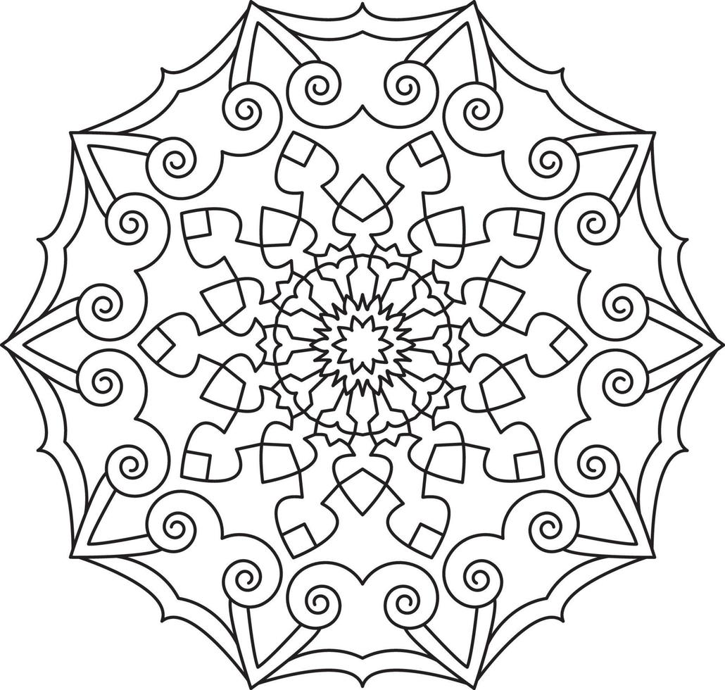 gráfico de página para colorear de mandala vector