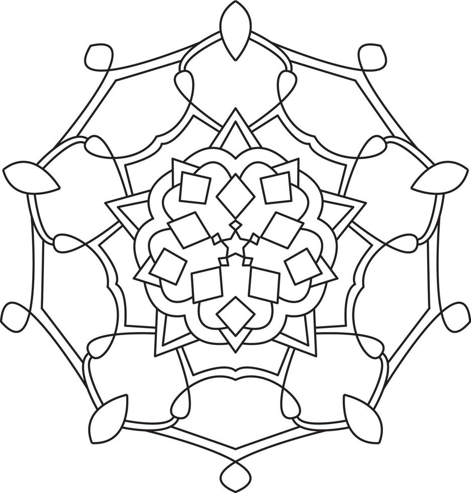 gráfico de página para colorear de mandala vector