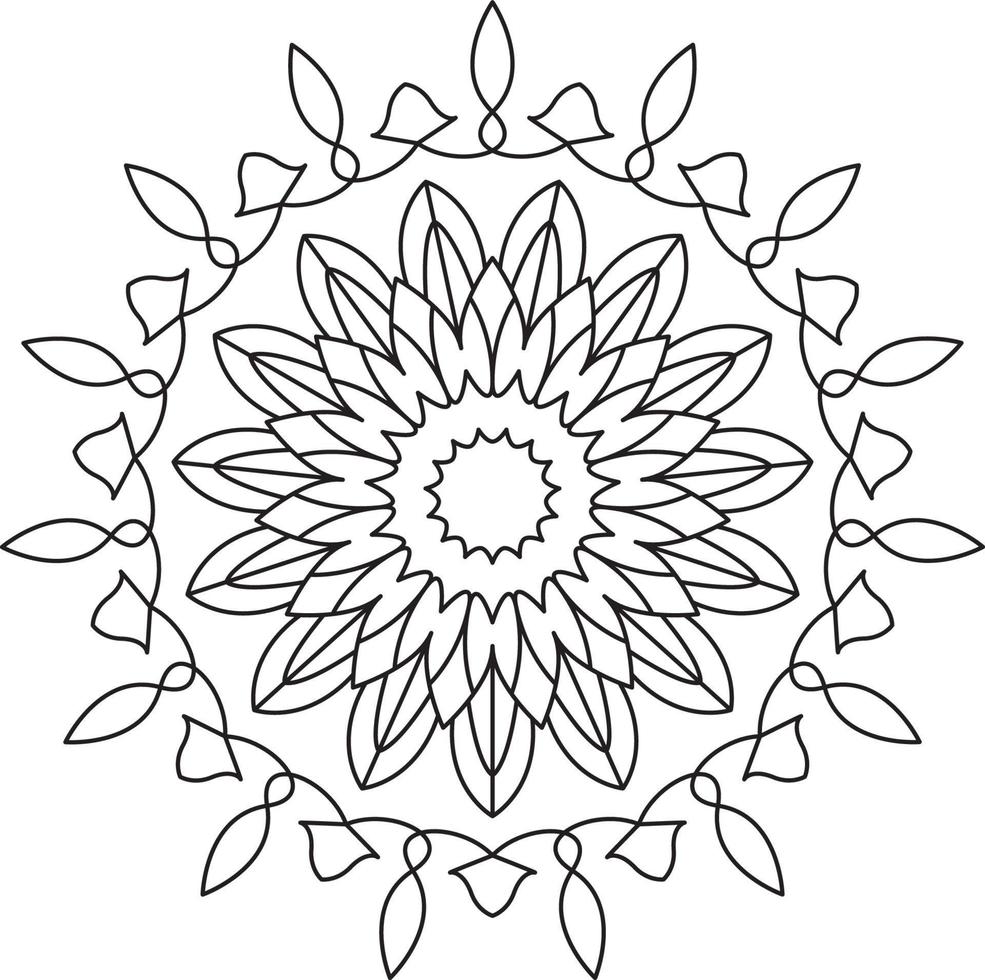 Mandala Coloring Page Graphic vector