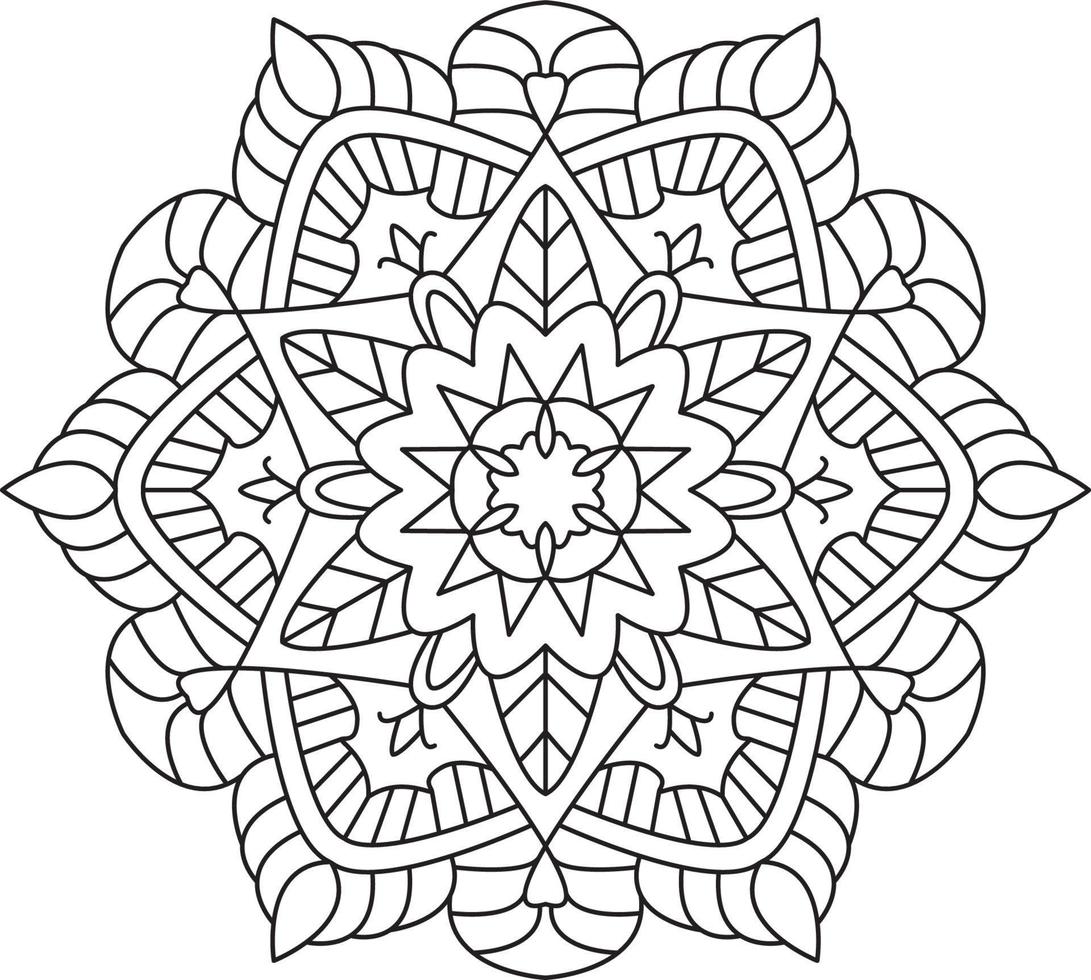 Mandala Coloring Page Graphic vector