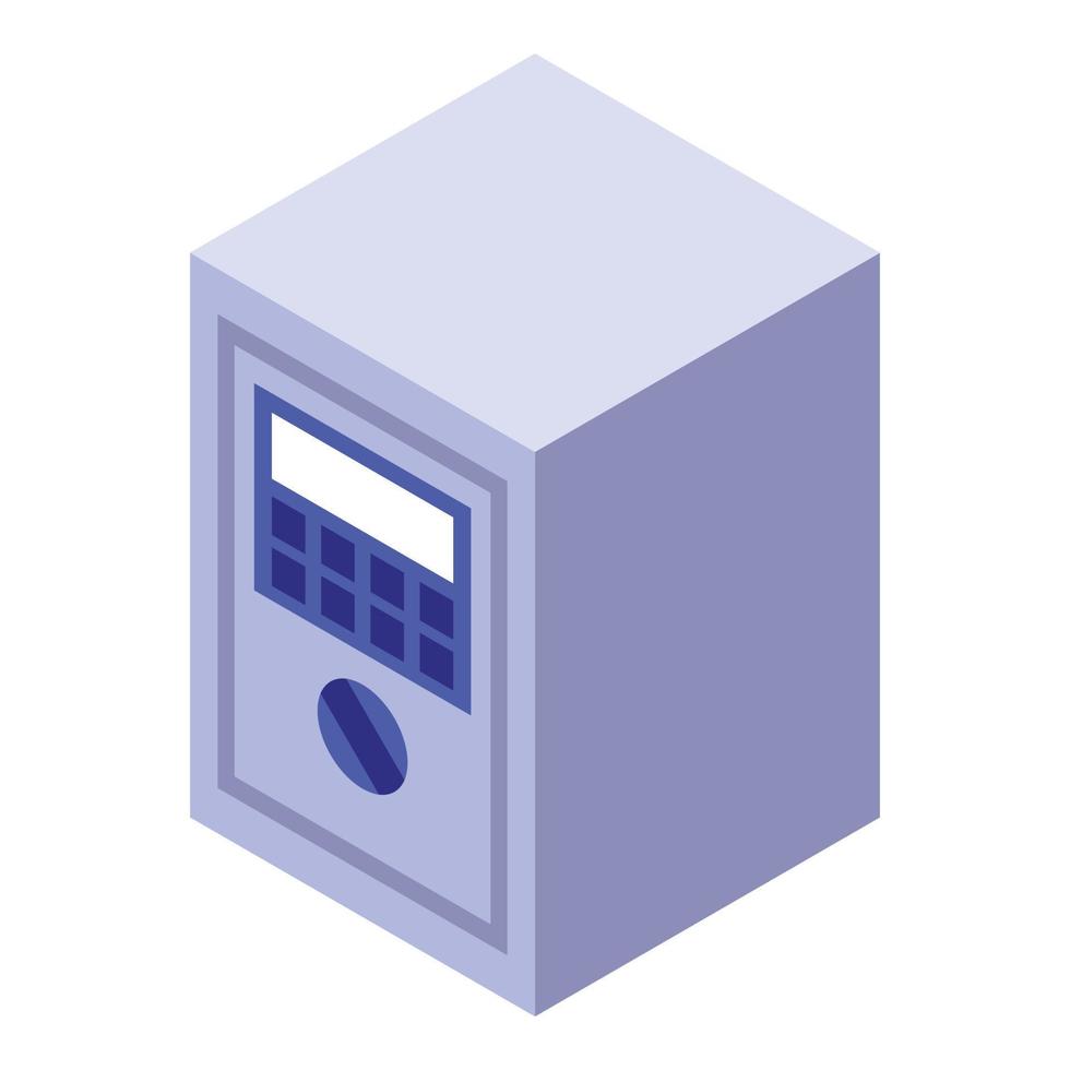 icono de caja fuerte de dinero digital, estilo isométrico vector