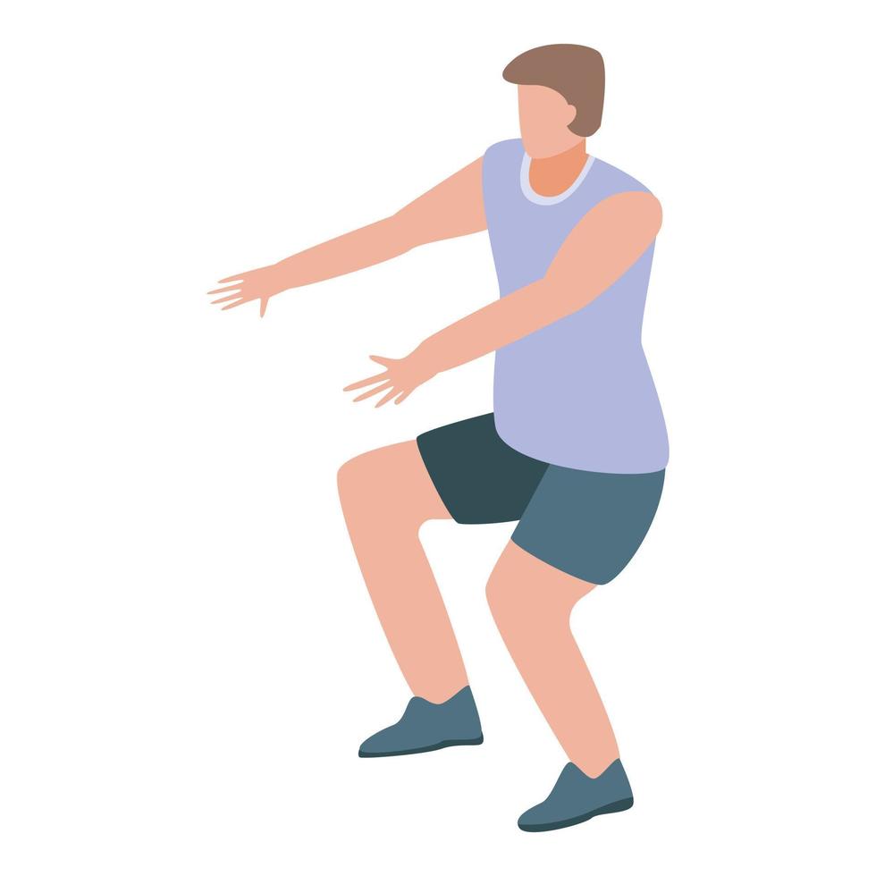 Man do gymnastic icon, isometric style vector
