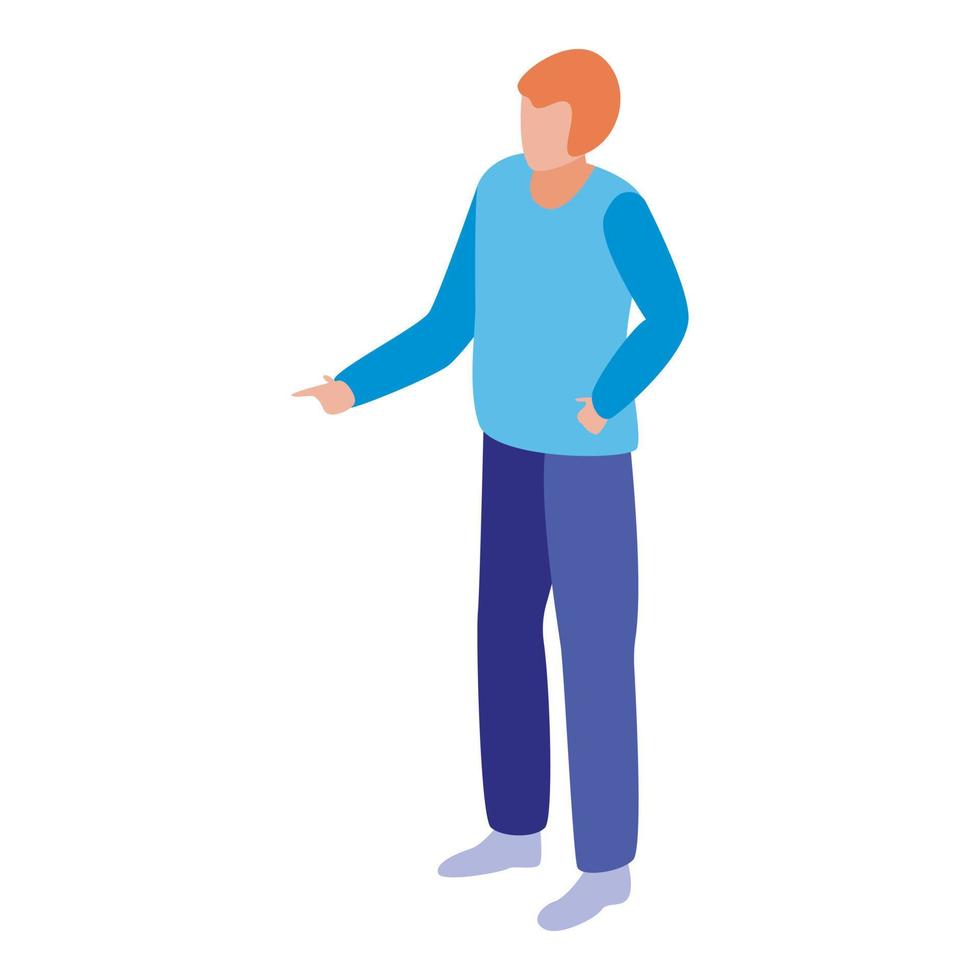 Indication man icon, isometric style vector