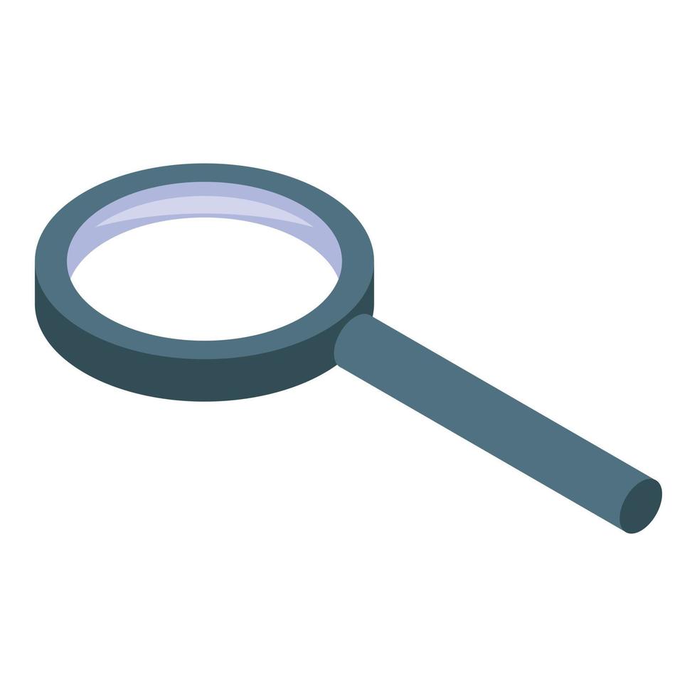 Magnify glass icon, isometric style vector
