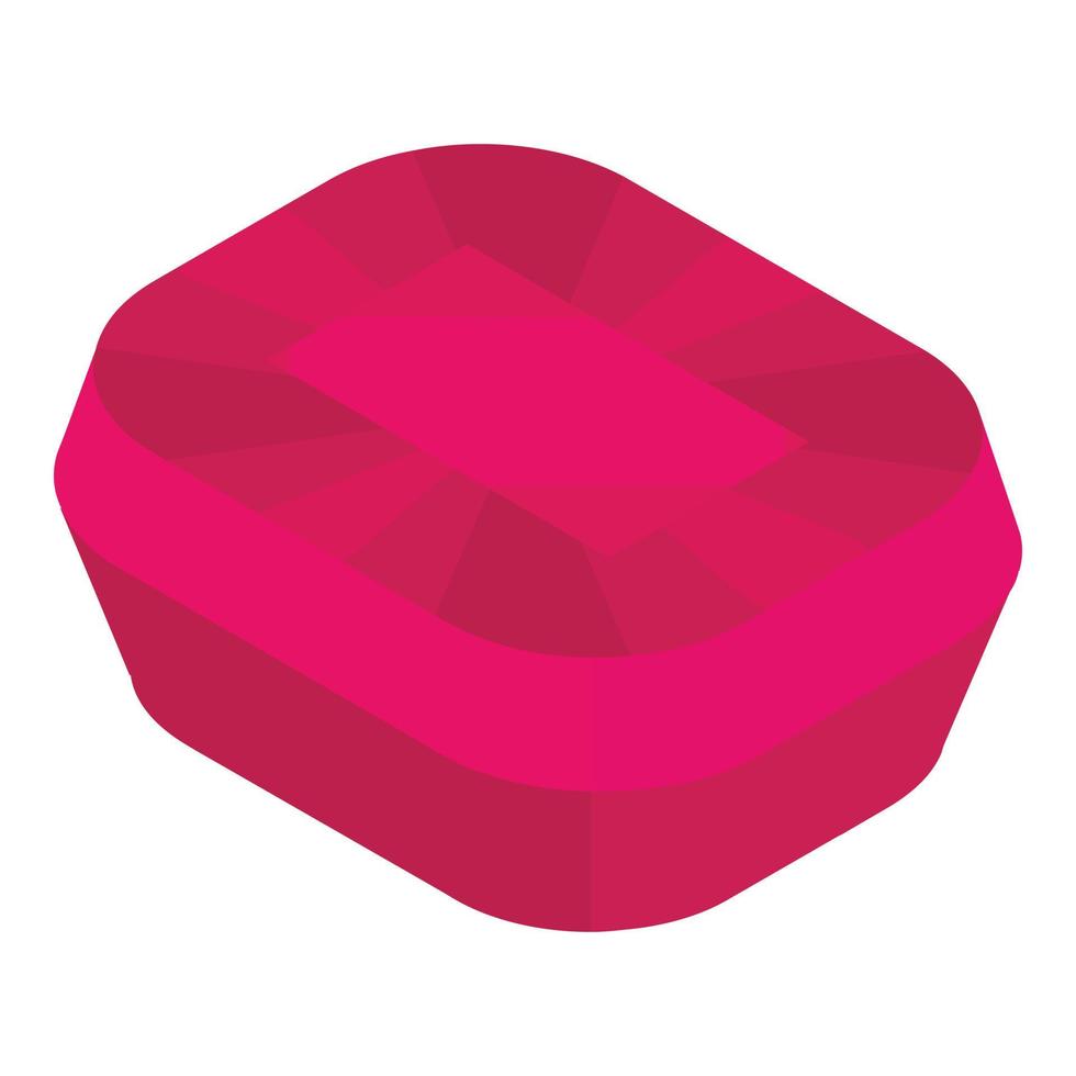 Spinel gem icon, isometric style vector