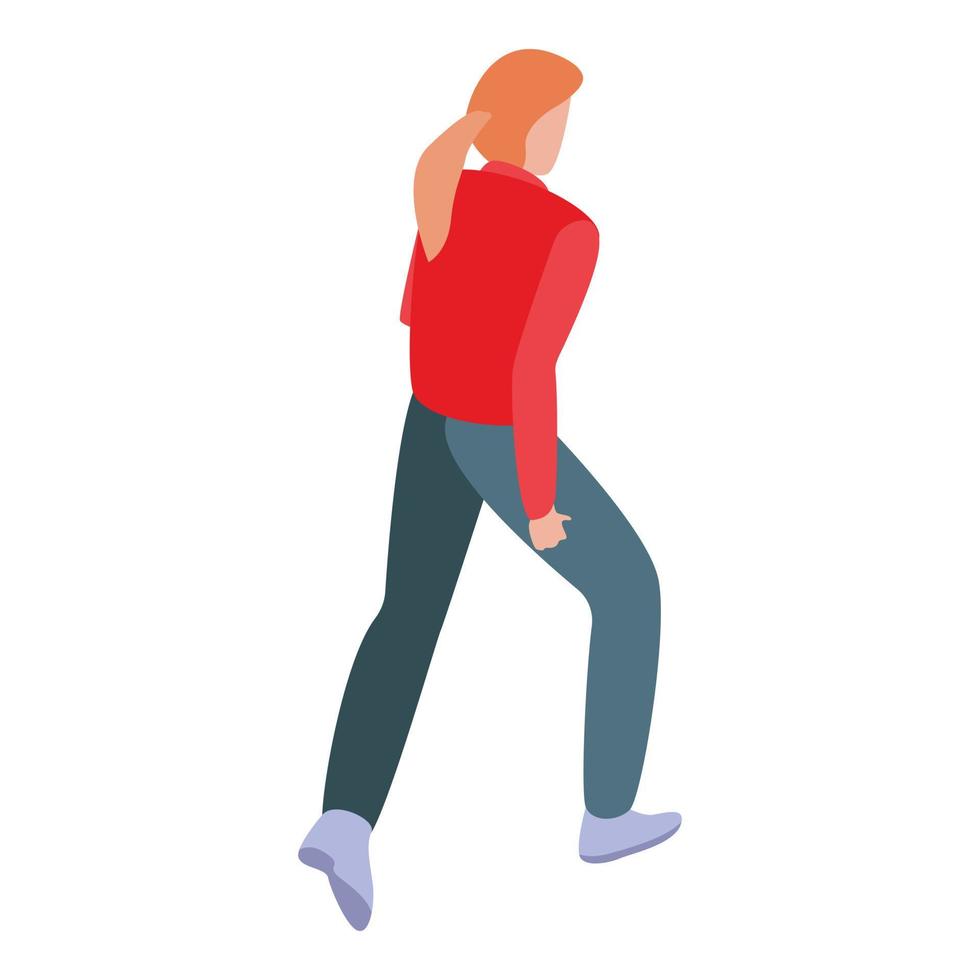 Running woman icon, isometric style vector