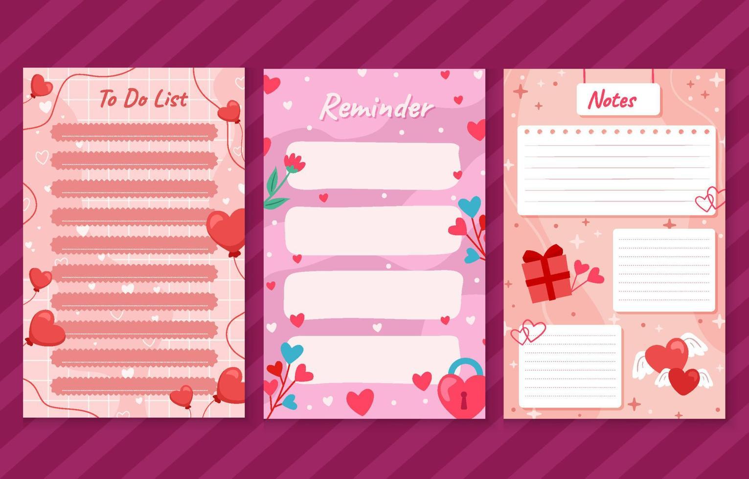 Love Notes Template vector