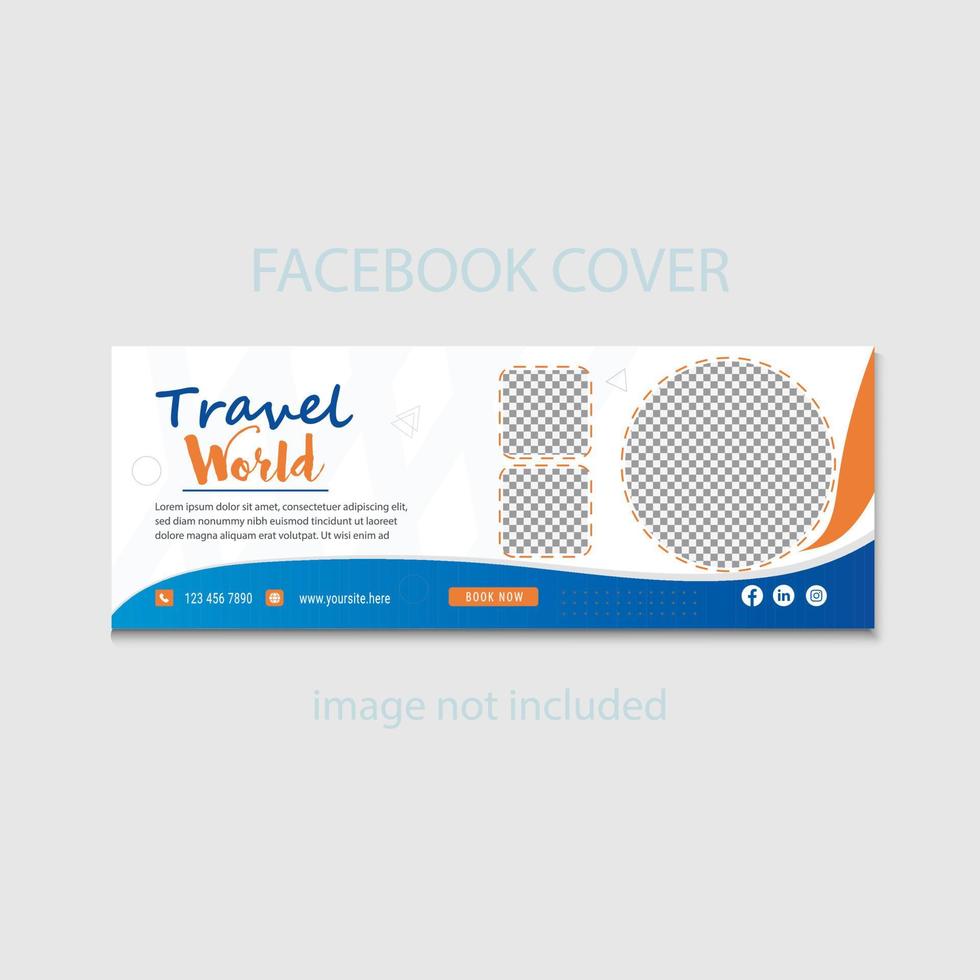 Facebook cover Travel vacation holiday template vector