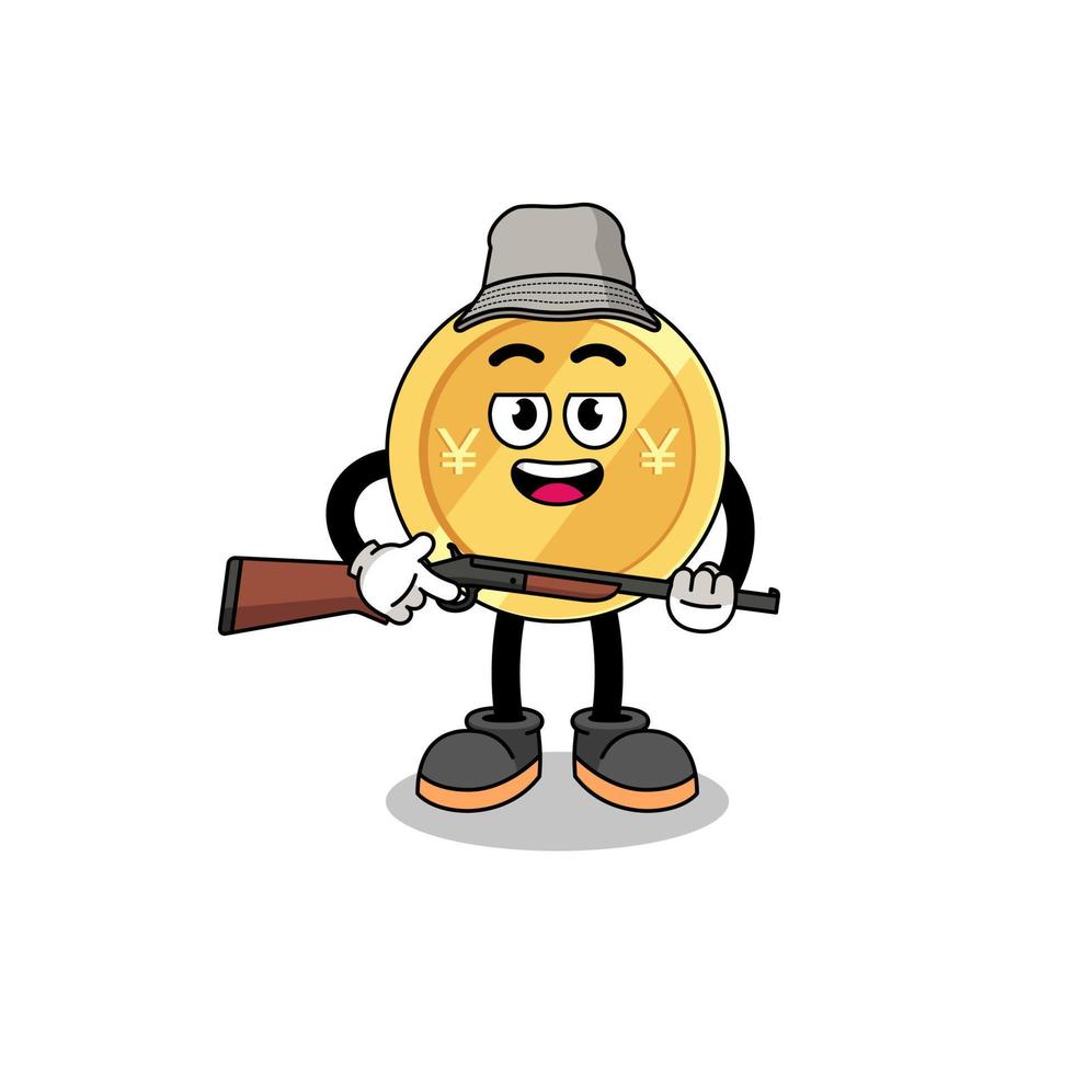 Cartoon Illustration of japanese yen hunter vector
