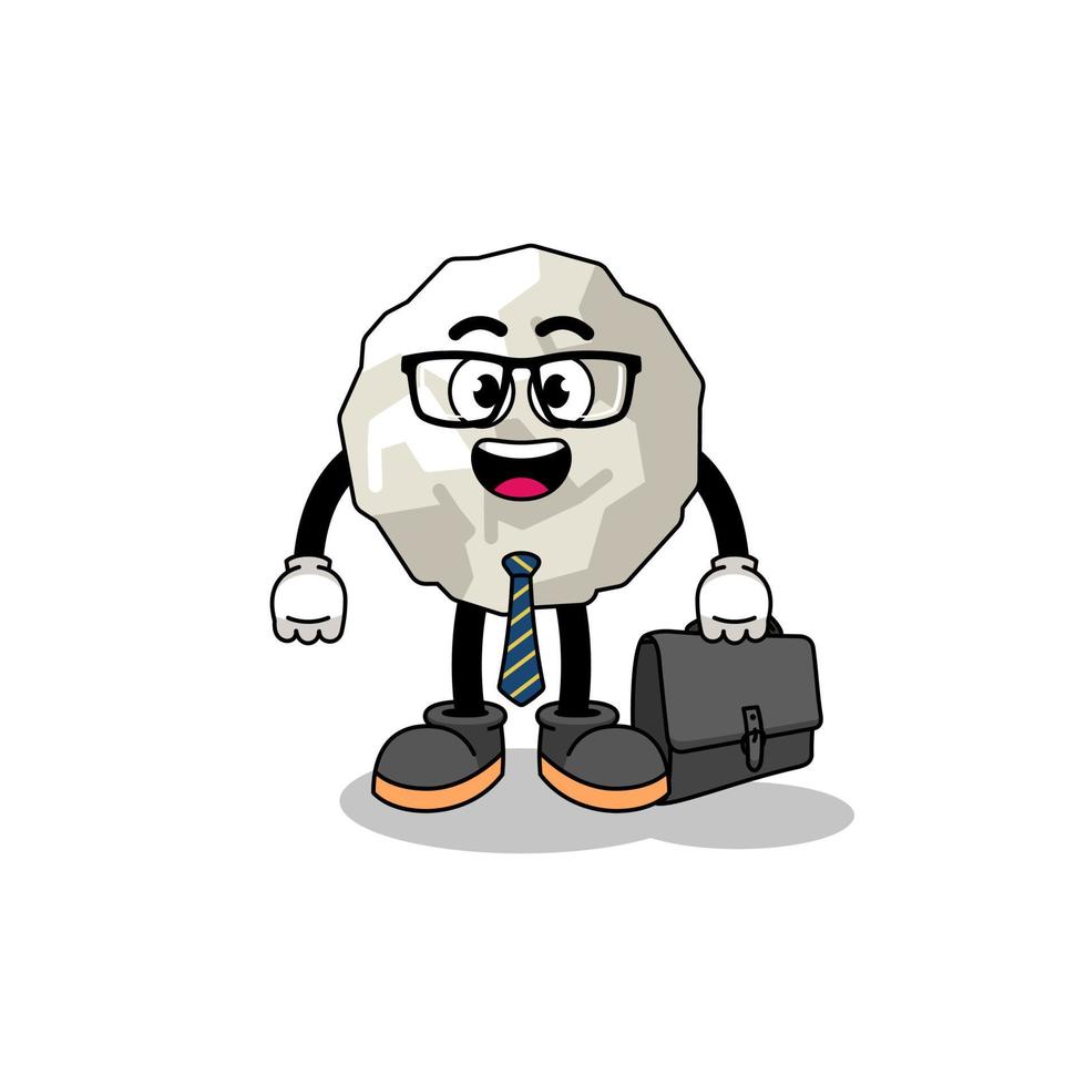 crumpled paper mascot as a businessman vector