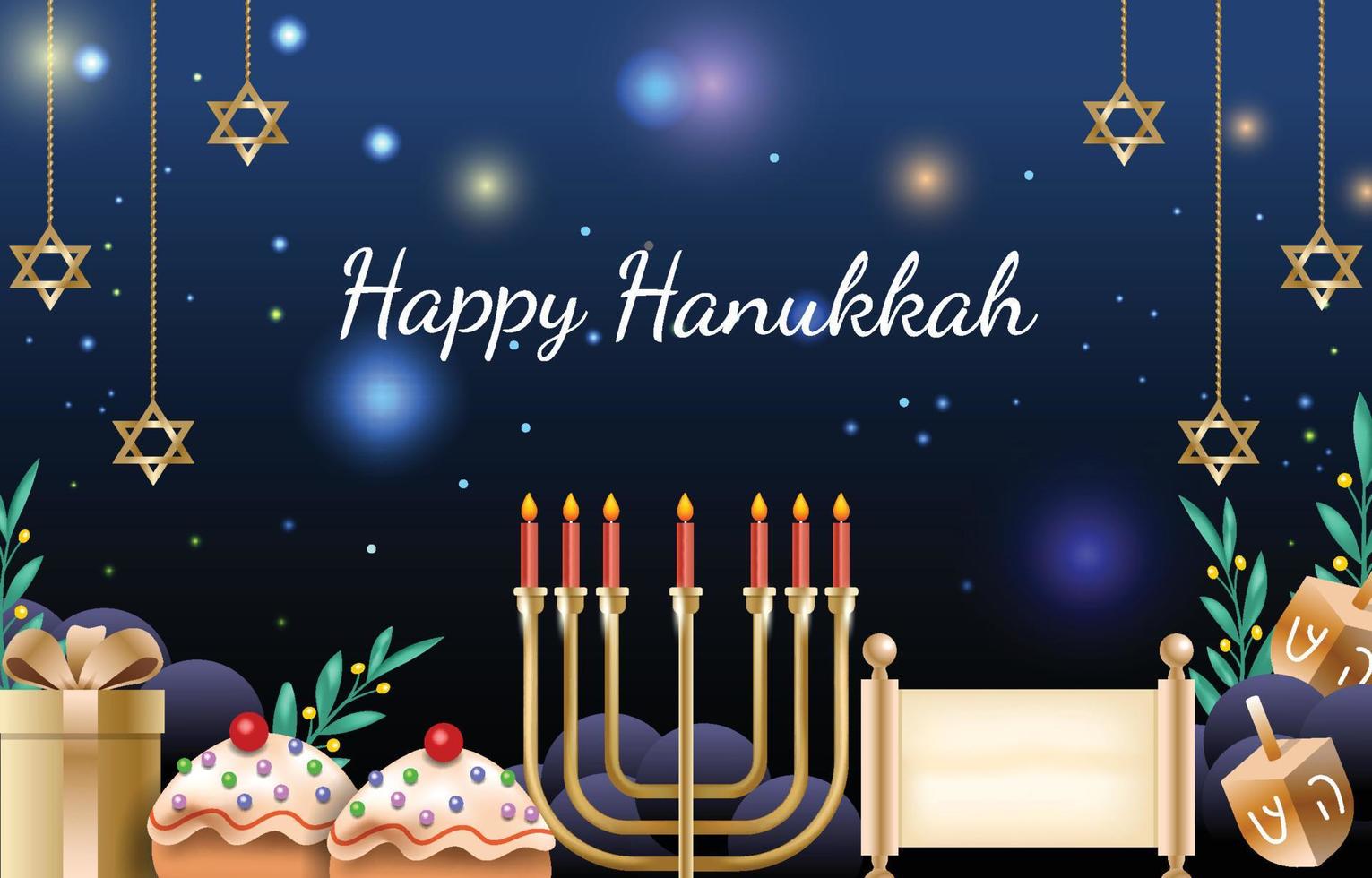 feliz fondo de hanukkah vector