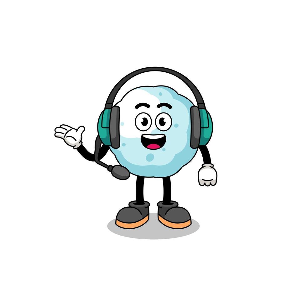 Mascot Illustration of snowball as a customer services vector