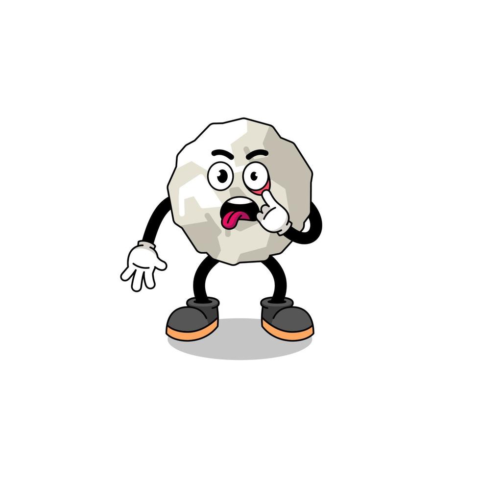 Character Illustration of crumpled paper with tongue sticking out vector