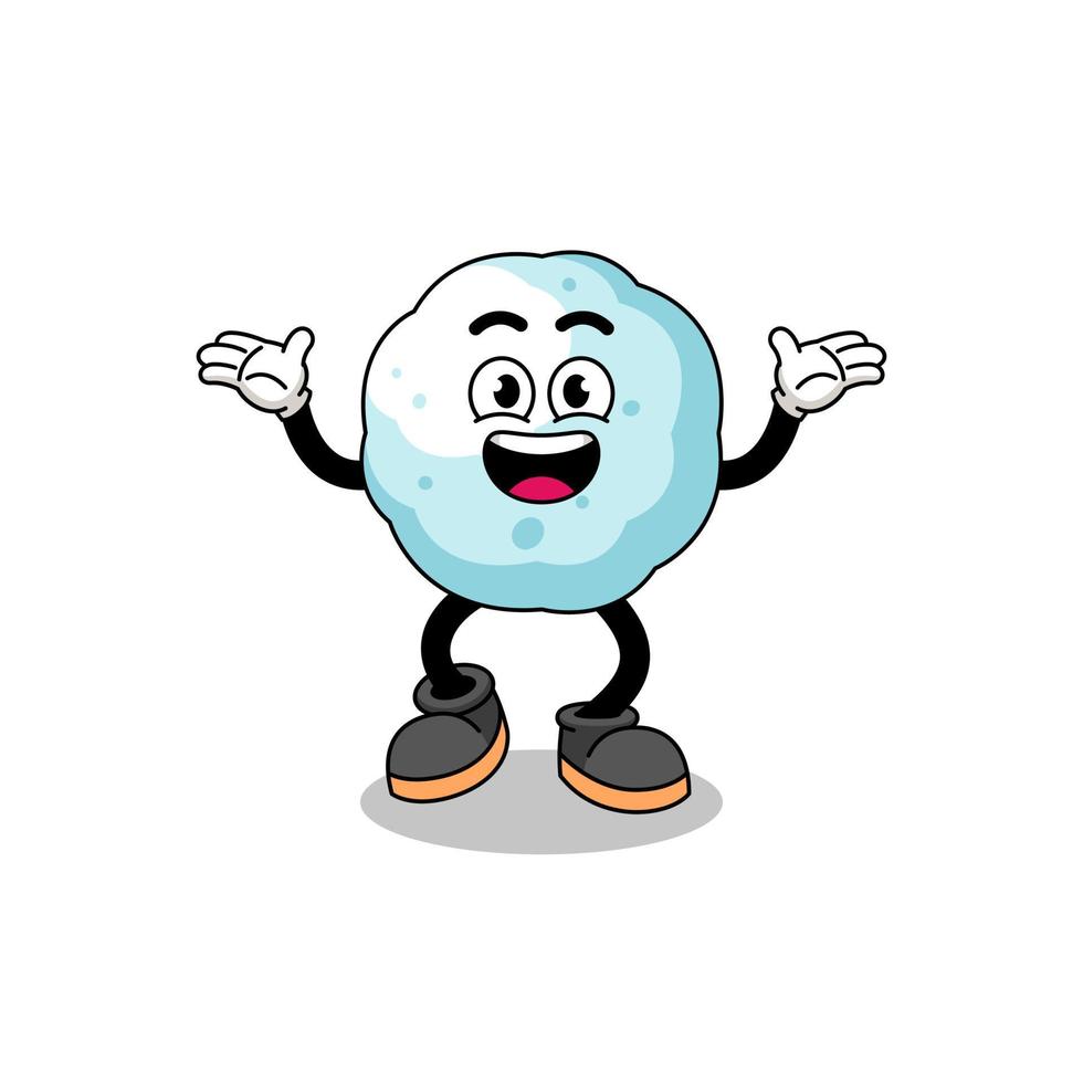 snowball cartoon searching with happy gesture vector