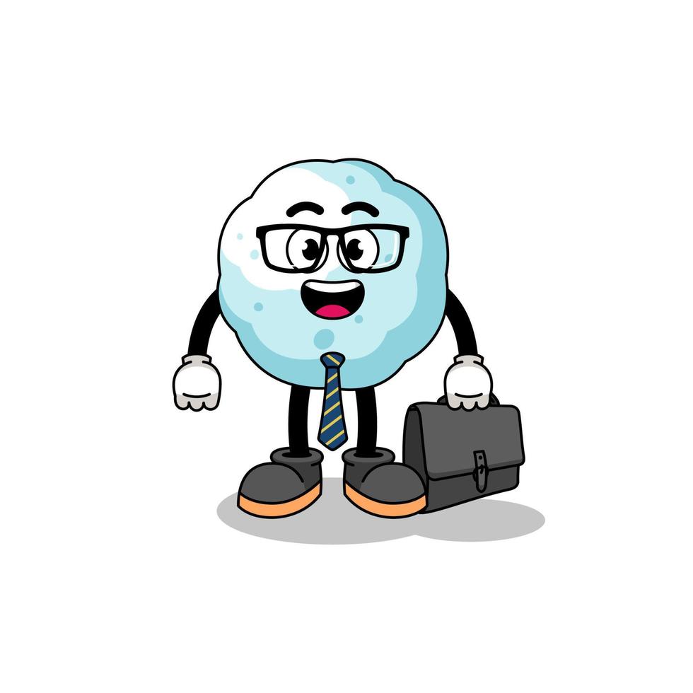 snowball mascot as a businessman vector