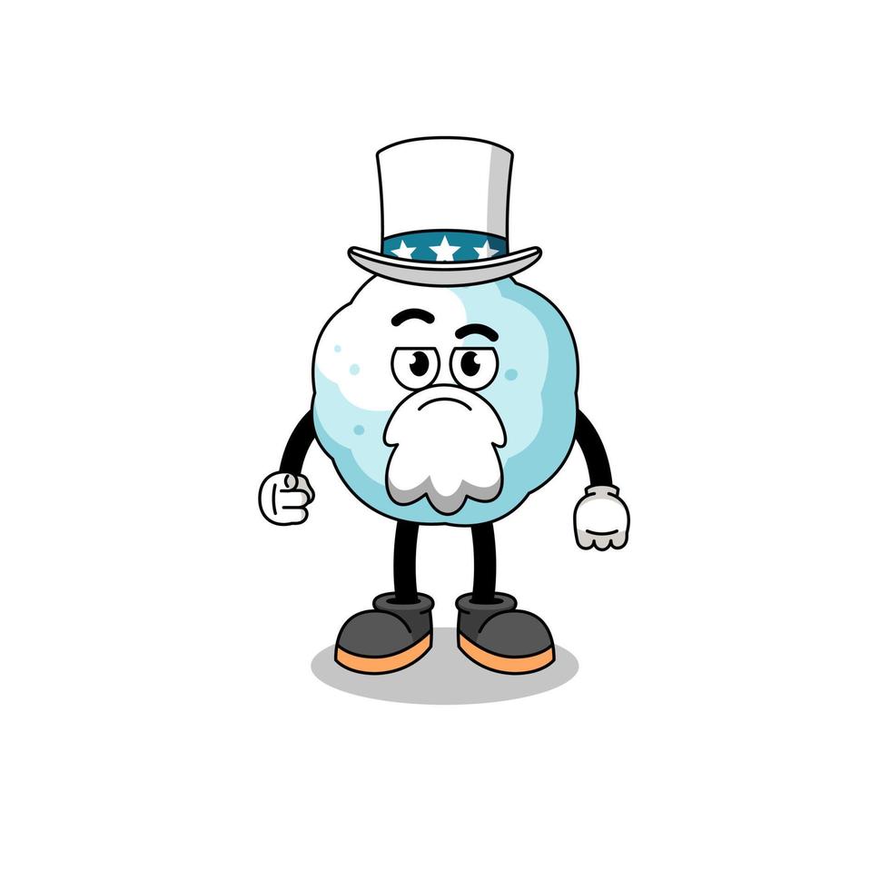 Illustration of snowball cartoon with i want you gesture vector