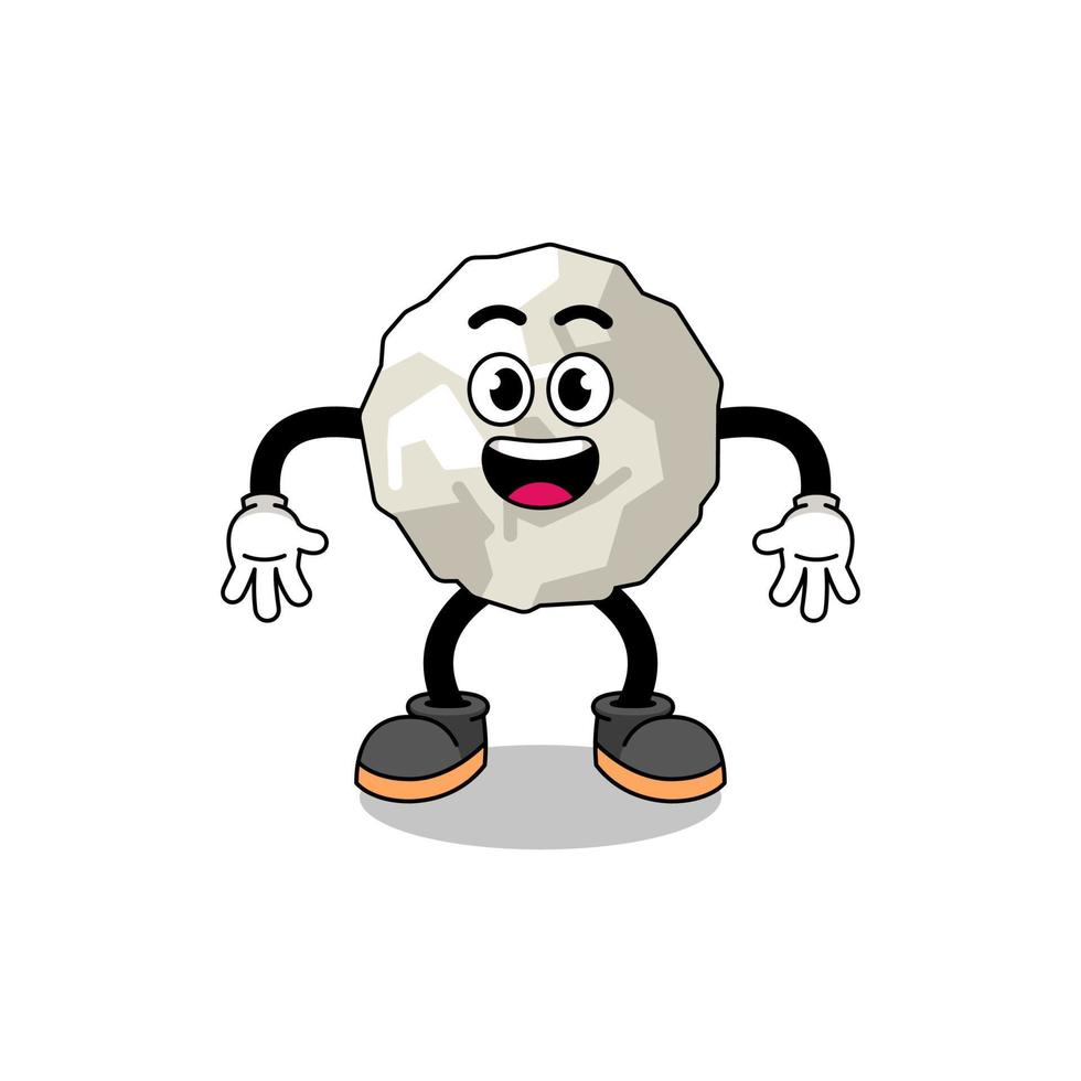 crumpled paper cartoon with surprised gesture vector