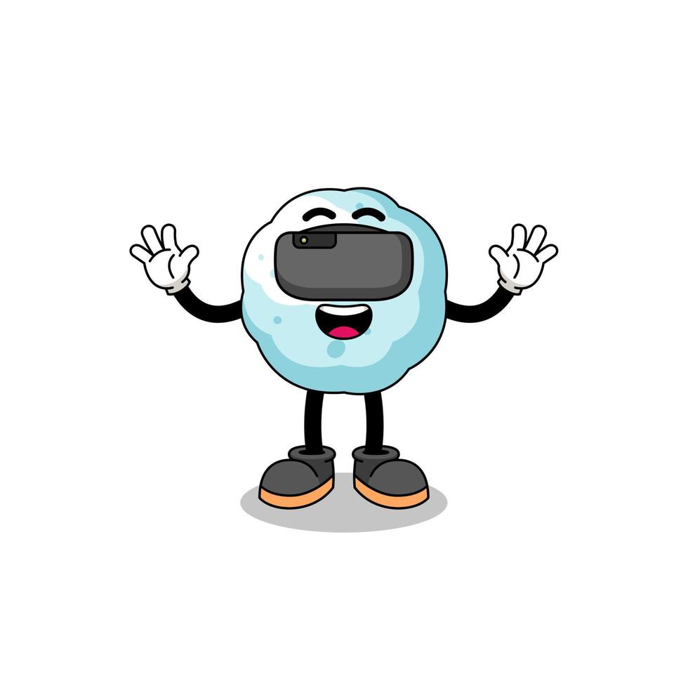 Illustration of snowball with a vr headset vector