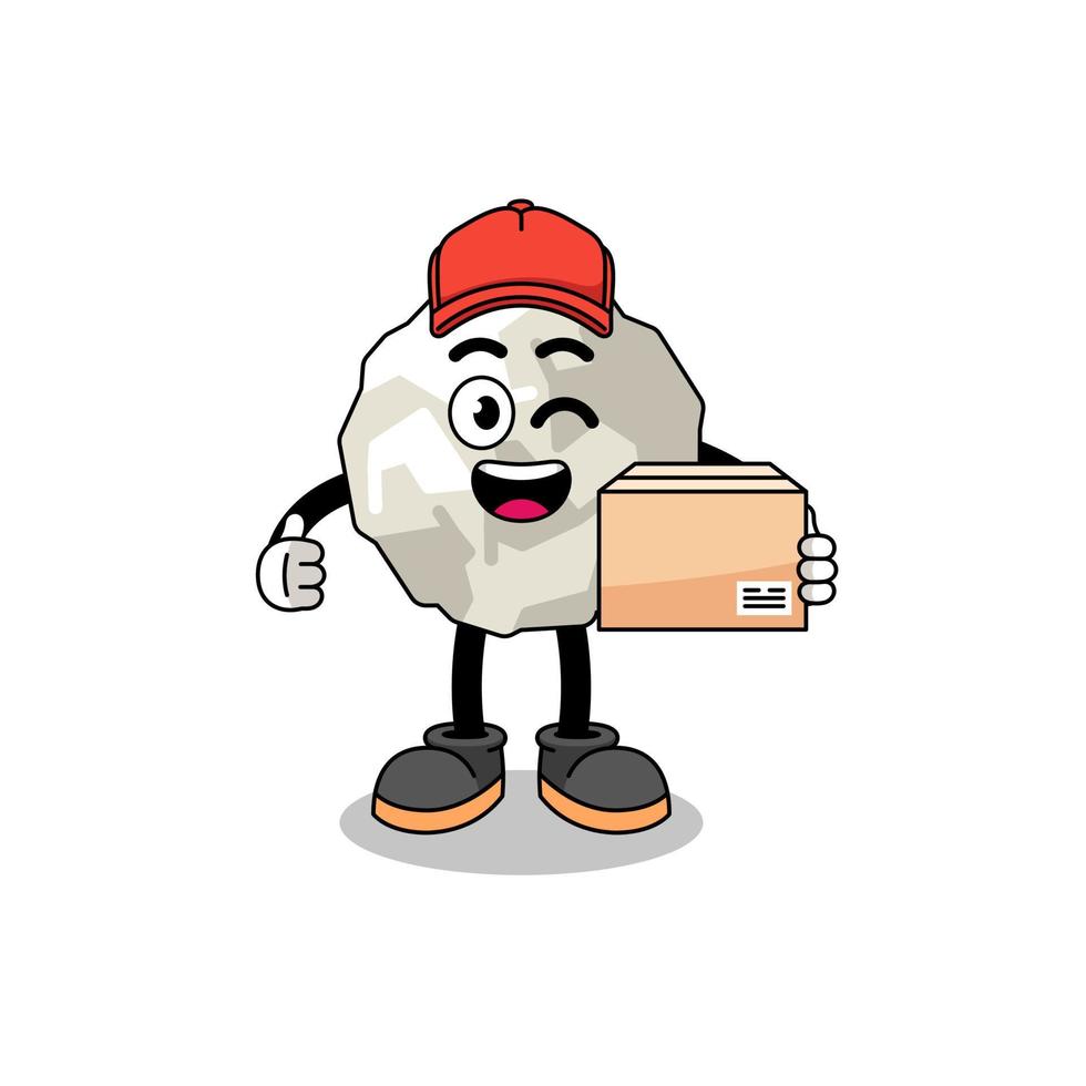 crumpled paper mascot cartoon as an courier vector