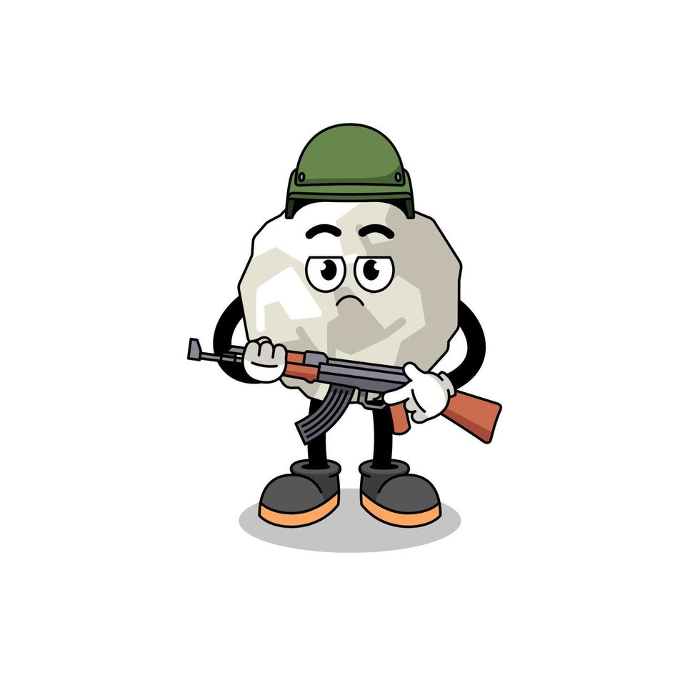 Cartoon of crumpled paper soldier vector