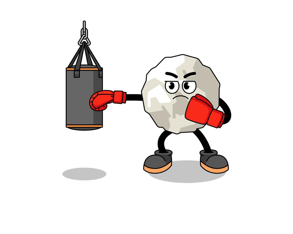 ilustración de boxeador de papel arrugado vector