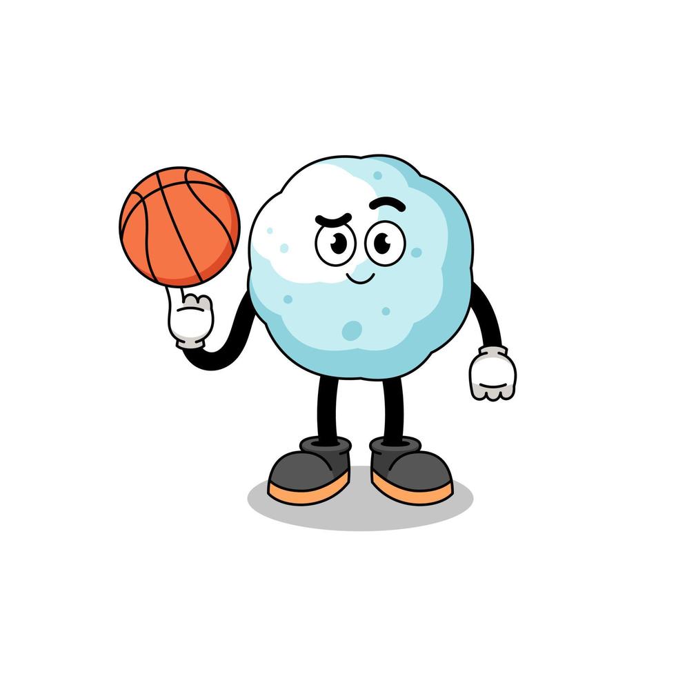 snowball illustration as a basketball player vector