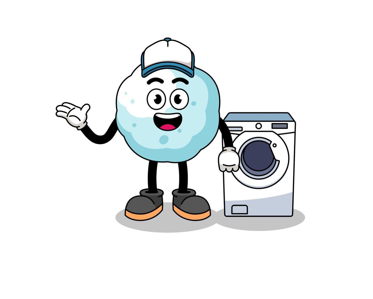 snowball illustration as a laundry man vector