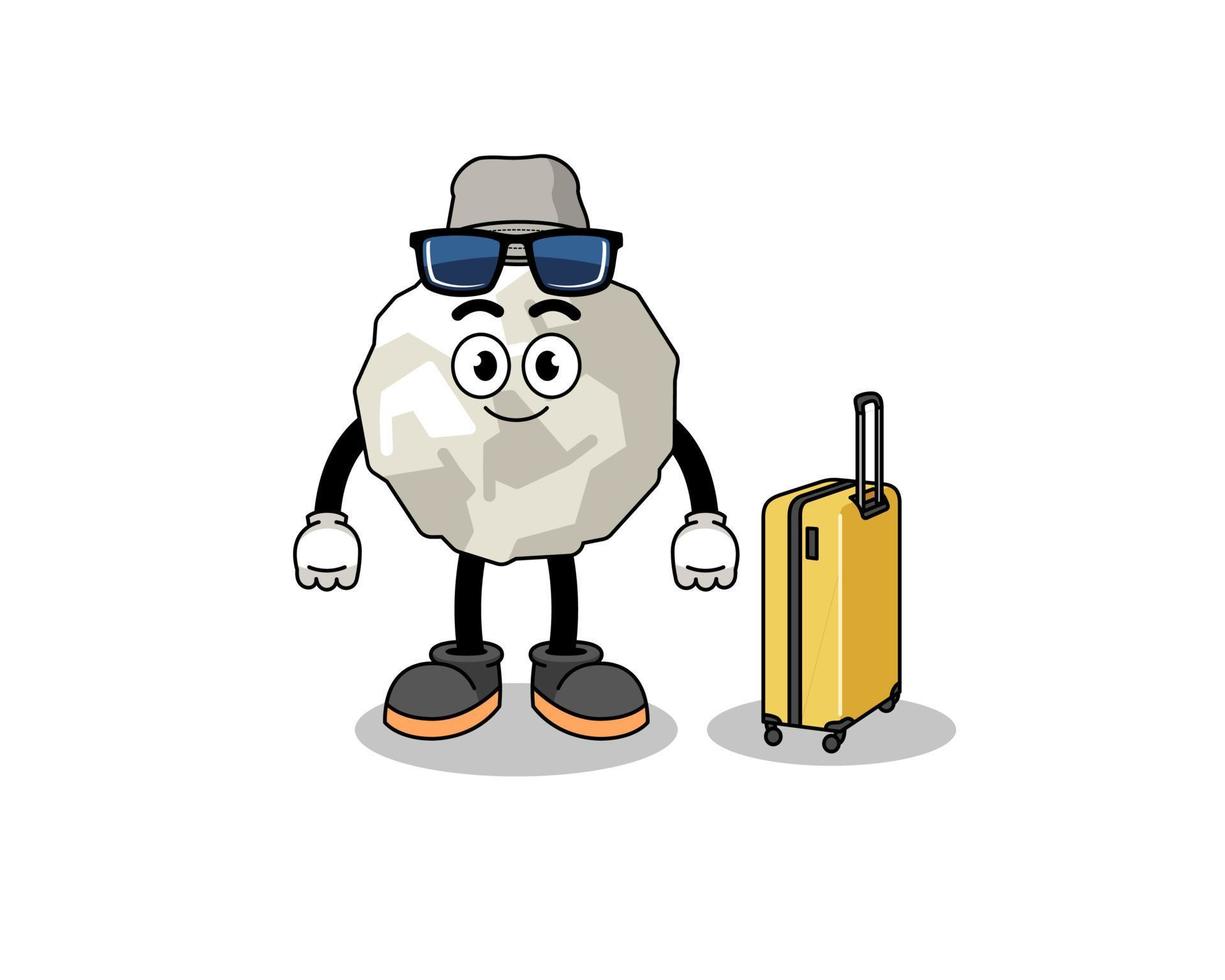 crumpled paper mascot doing vacation vector