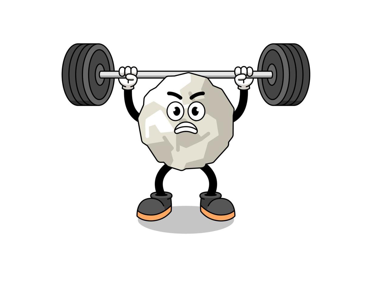 crumpled paper mascot cartoon lifting a barbell vector