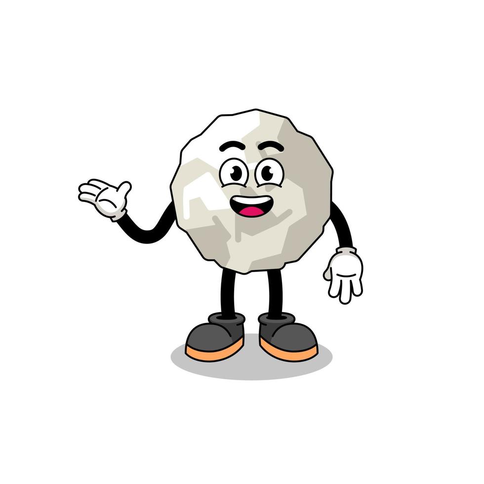 crumpled paper cartoon with welcome pose vector