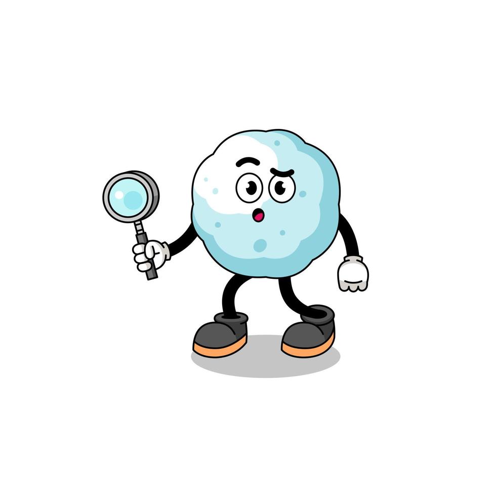 Mascot of snowball searching vector