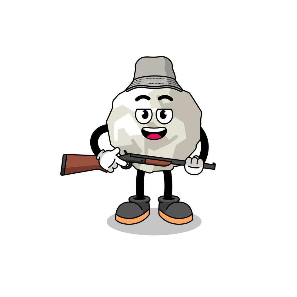 Cartoon Illustration of crumpled paper hunter vector