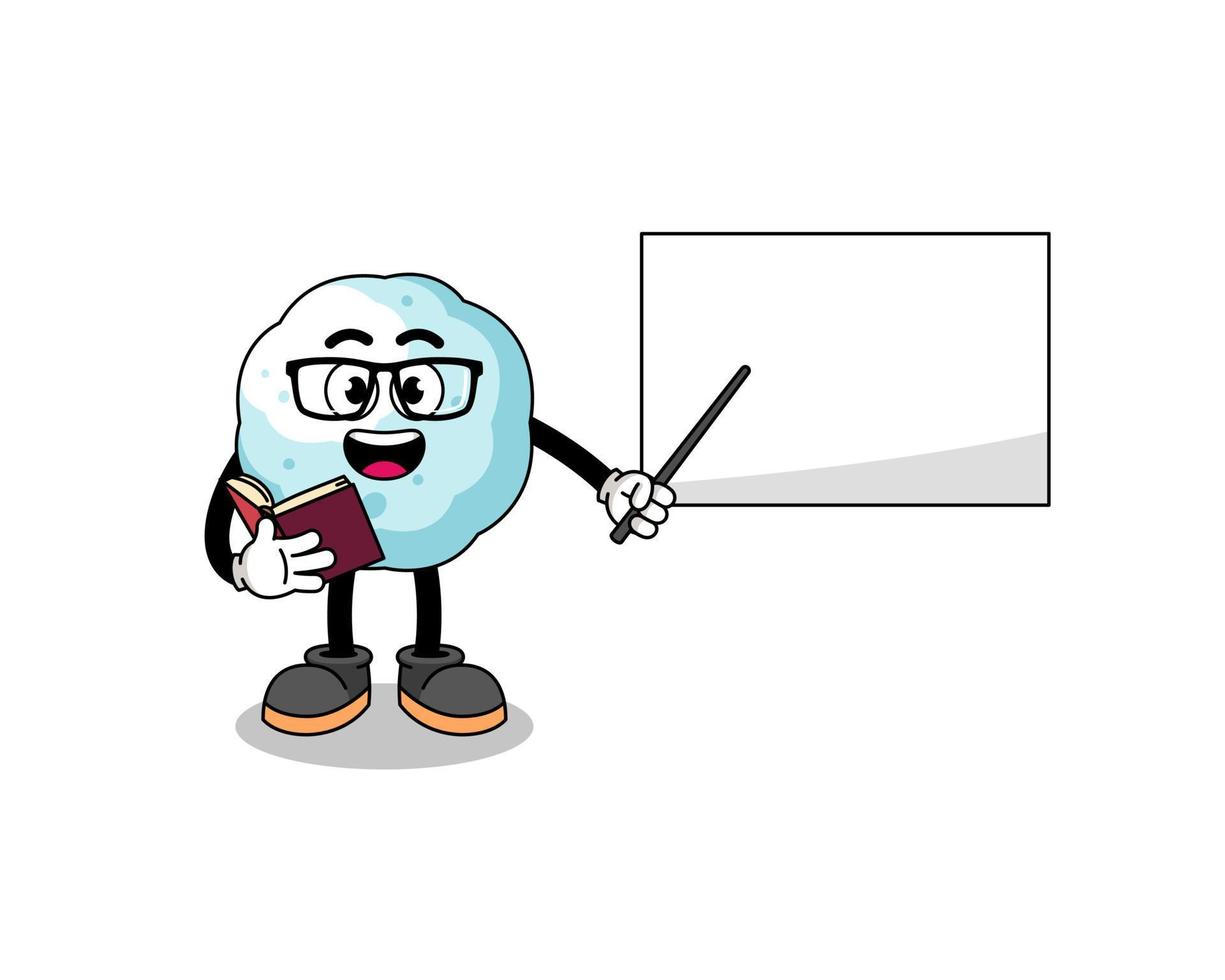 Mascot cartoon of snowball teacher vector