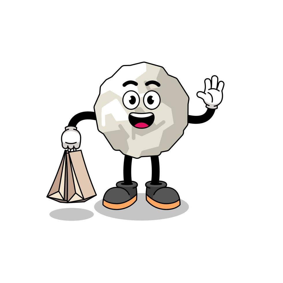 Cartoon of crumpled paper shopping vector