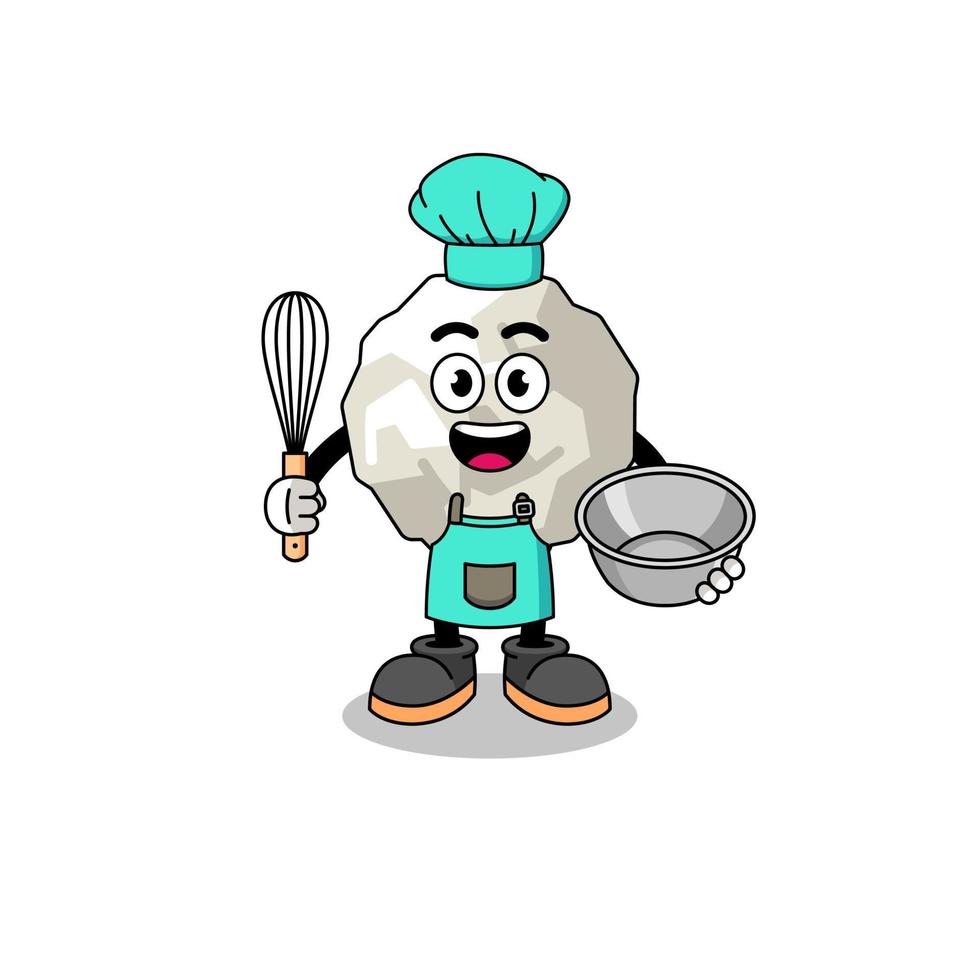 Illustration of crumpled paper as a bakery chef vector