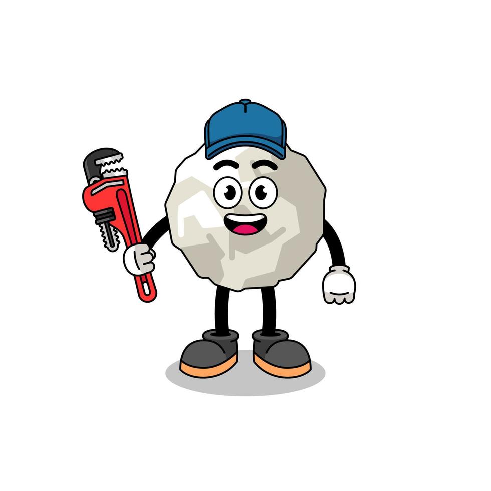 crumpled paper illustration cartoon as a plumber vector