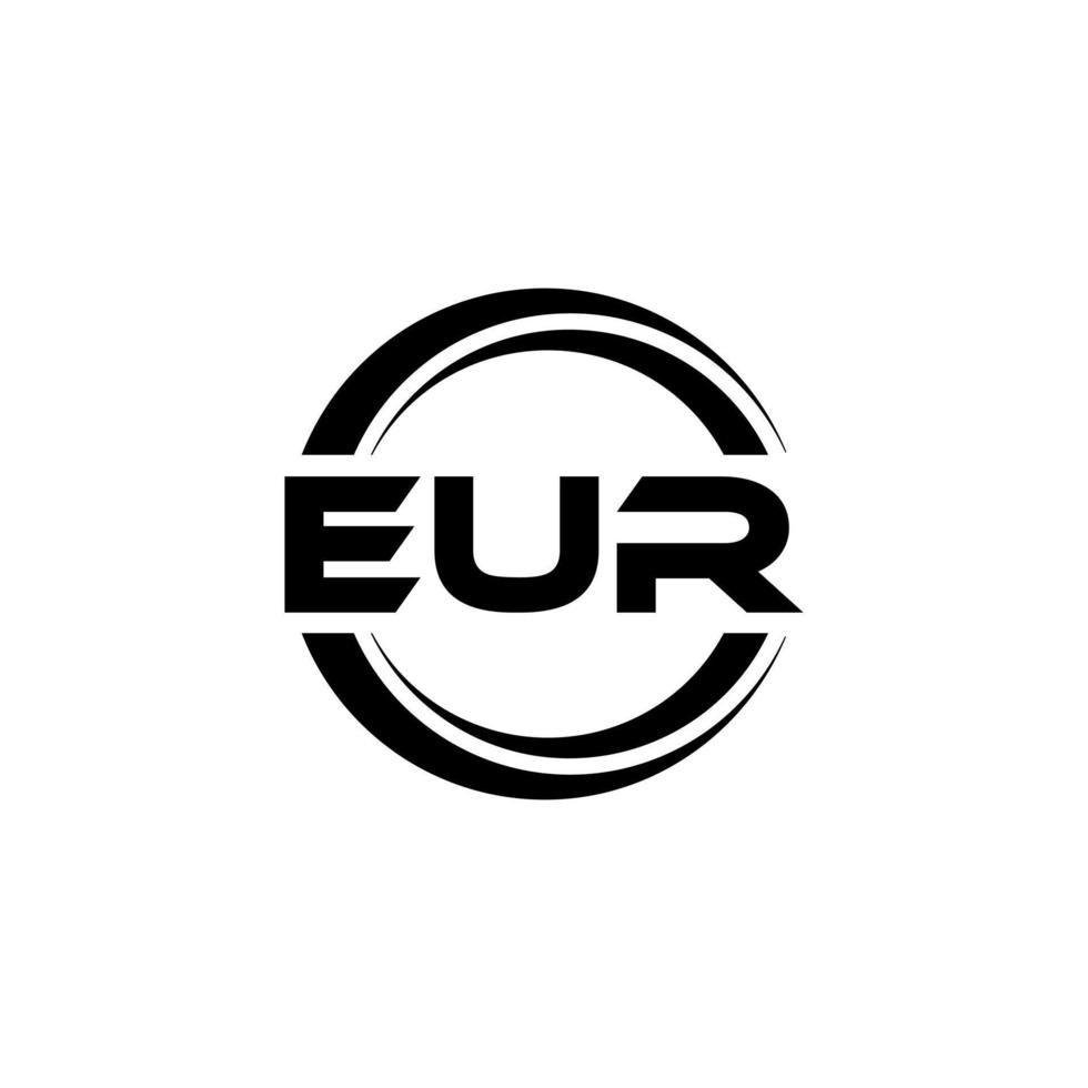 diseño del logotipo de la letra eur en la ilustración. logotipo vectorial, diseños de caligrafía para logotipo, afiche, invitación, etc. vector