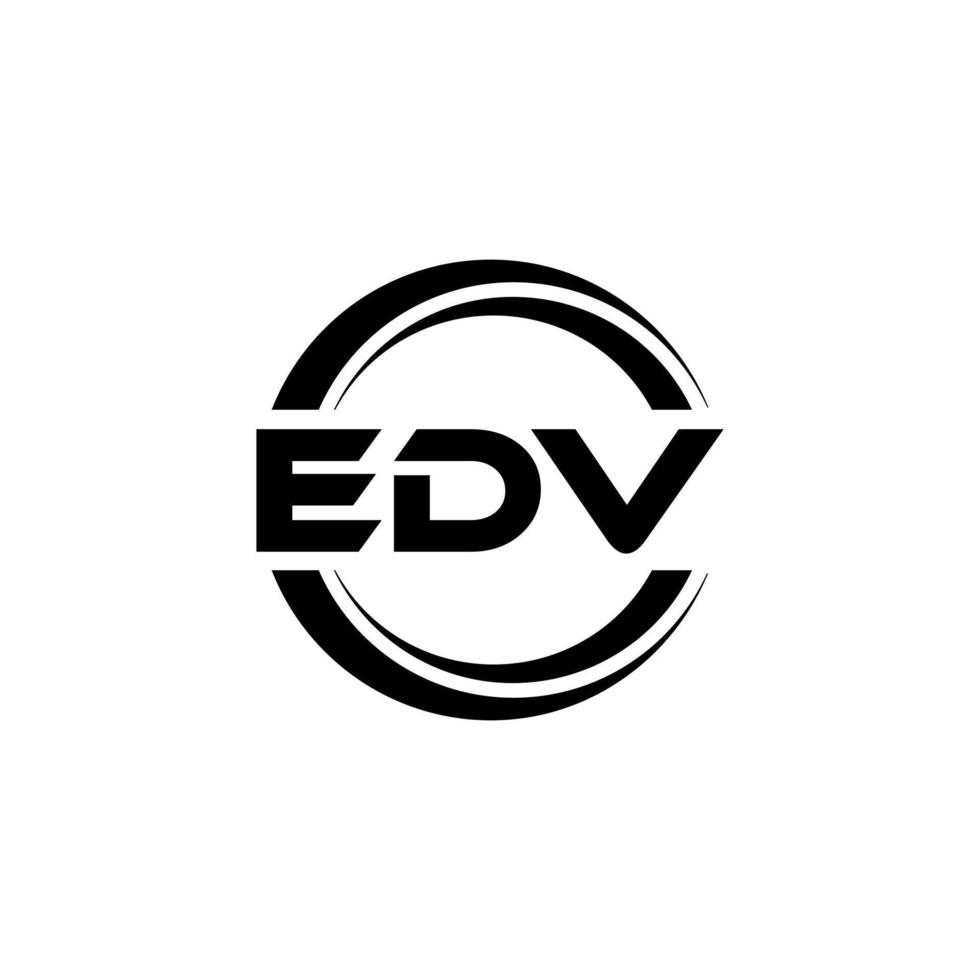 EDV letter logo design in illustration. Vector logo, calligraphy designs for logo, Poster, Invitation, etc.