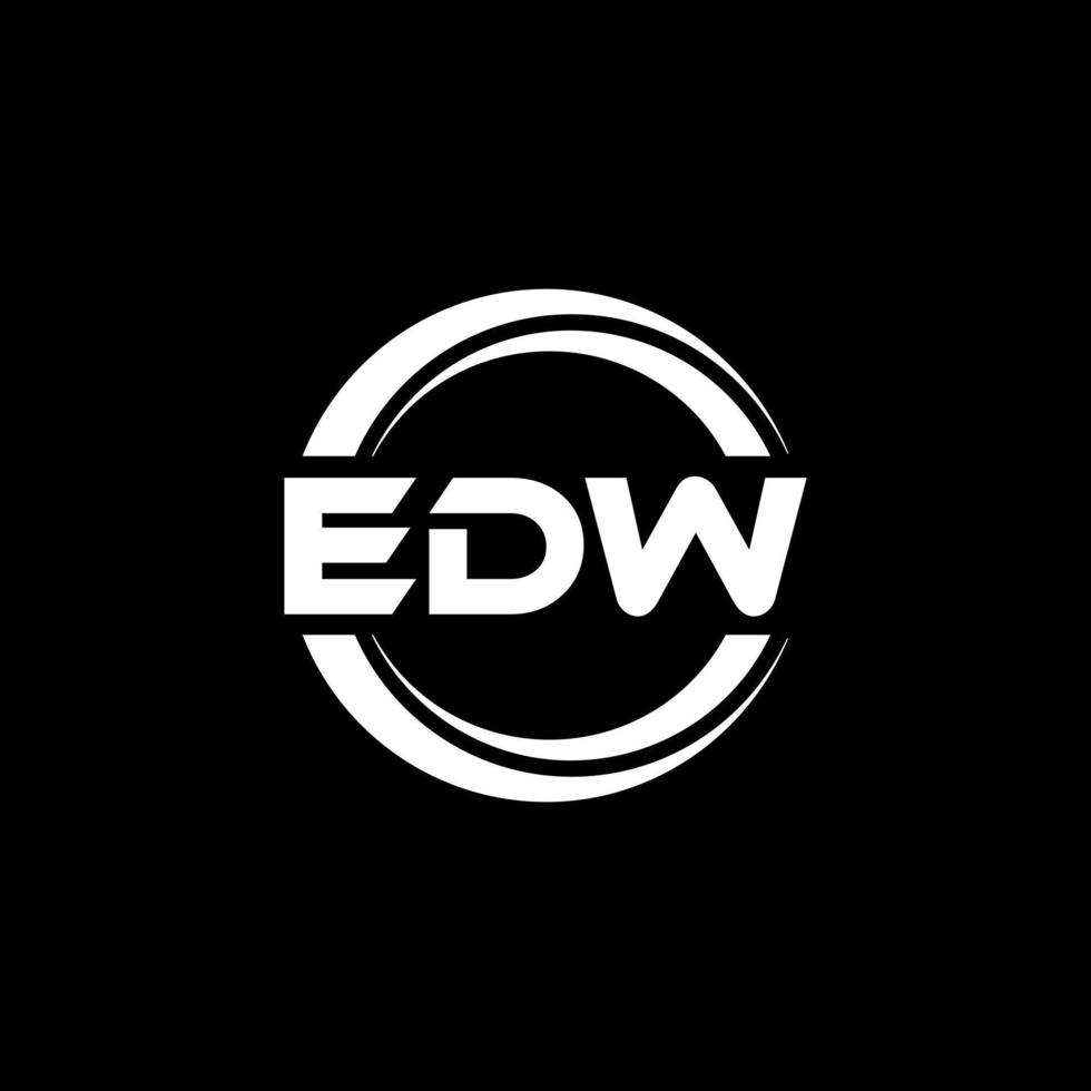 EDW letter logo design in illustration. Vector logo, calligraphy designs for logo, Poster, Invitation, etc.