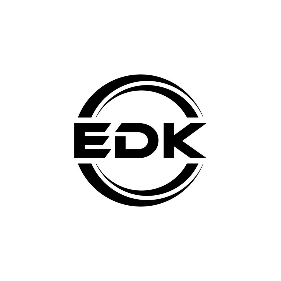 EDK letter logo design in illustration. Vector logo, calligraphy designs for logo, Poster, Invitation, etc.
