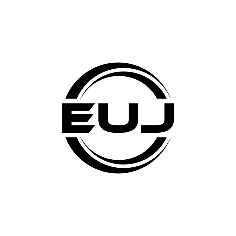 EUJ letter logo design in illustration. Vector logo, calligraphy designs for logo, Poster, Invitation, etc.