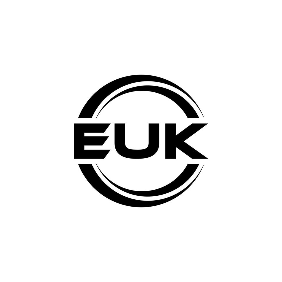 EUK letter logo design in illustration. Vector logo, calligraphy designs for logo, Poster, Invitation, etc.