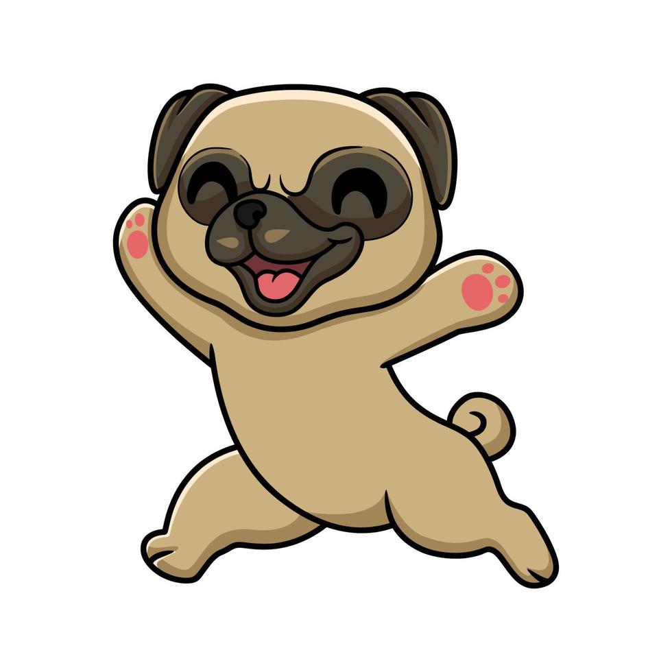 Cute little pug dog cartoon vector