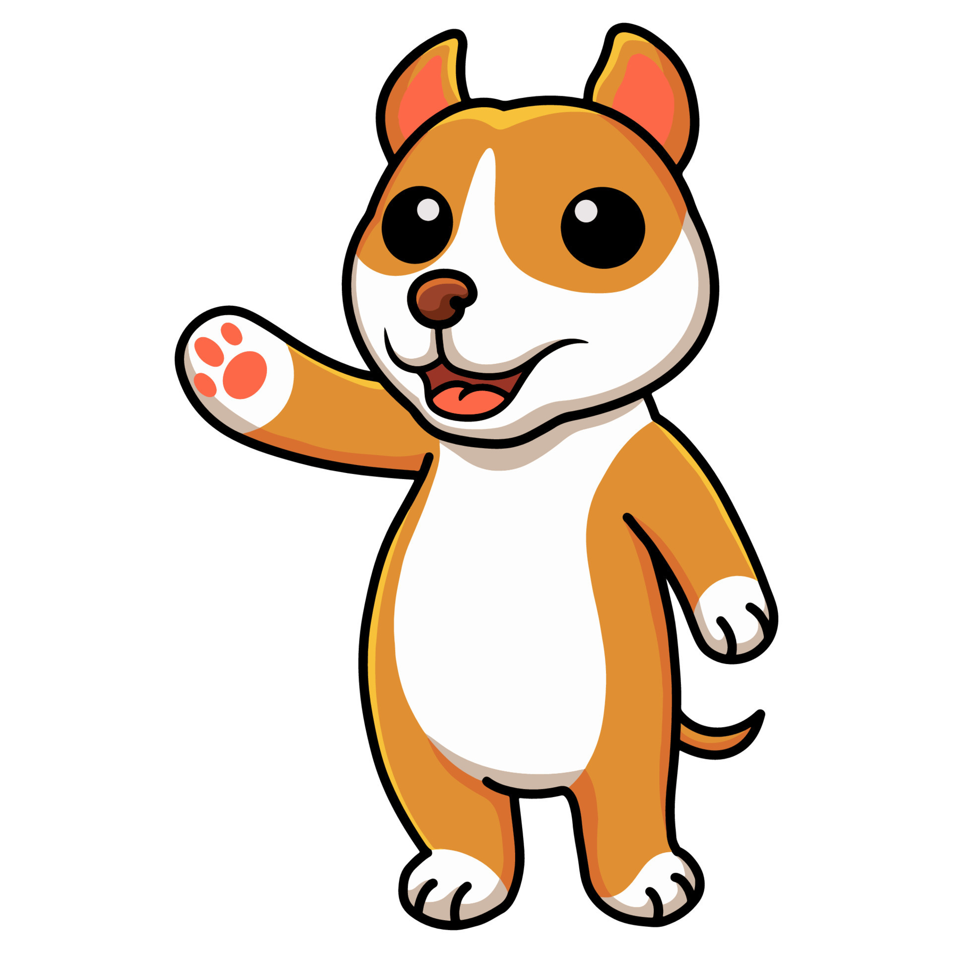 Cute little pitbull cartoon waving hand 15380654 Vector Art at Vecteezy Cute little pitbull cartoon waving hand 15380654 Vector Art at Vecteezy